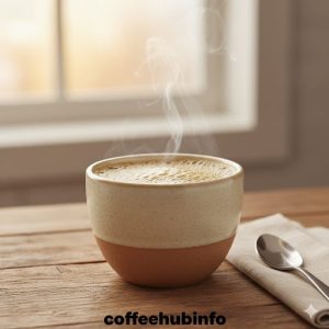 Perfectly made soluble coffee in a cup