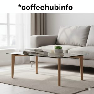 Stylish modern coffee table setup in a living room, demonstrating tables and coffee table design with décor accessories.