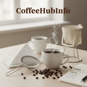 Coffee brewing tools with pros and cons list for filter substitutes