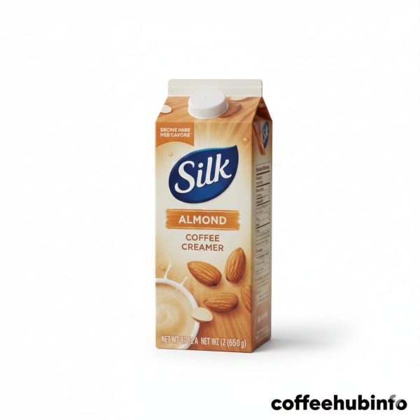 Silk Almond Coffee Creamer 32oz carton on white background